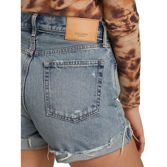 NEW Moussy Vintage Women's Size 28 (4-6) Upland Distressed Denim Shorts, NWT - Picture 6 of 7